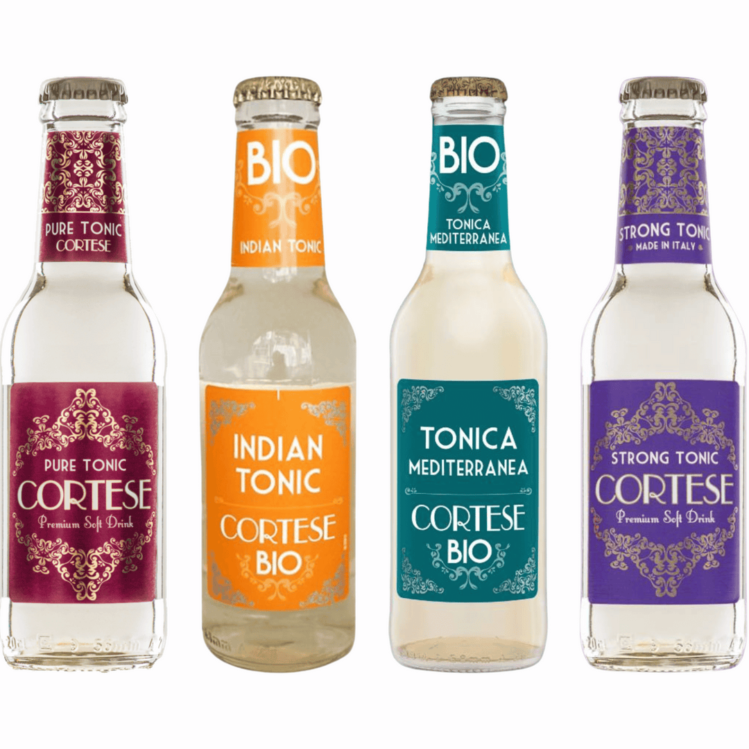 Cortese - Confezione Da 24 Bottiglie: 8 Pure Tonic + 8 Indian Tonic + 4 Tonica Mediterranea + 4 Strong Tonic