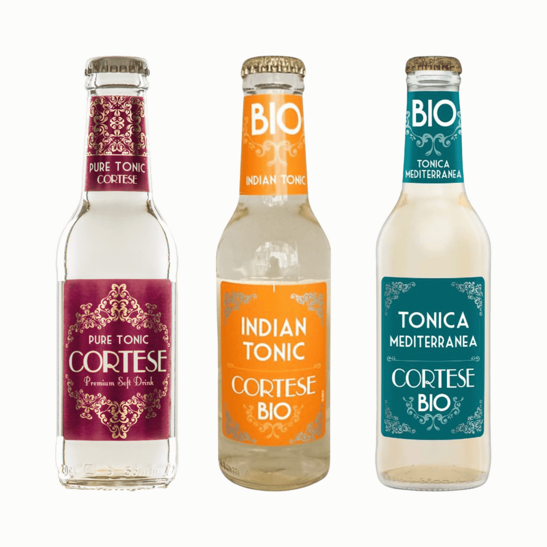 Cortese - Confezione Da 24 Bottiglie: 8 Pure Tonic + 8 Indian Tonic & 8 Tonica Mediterranea