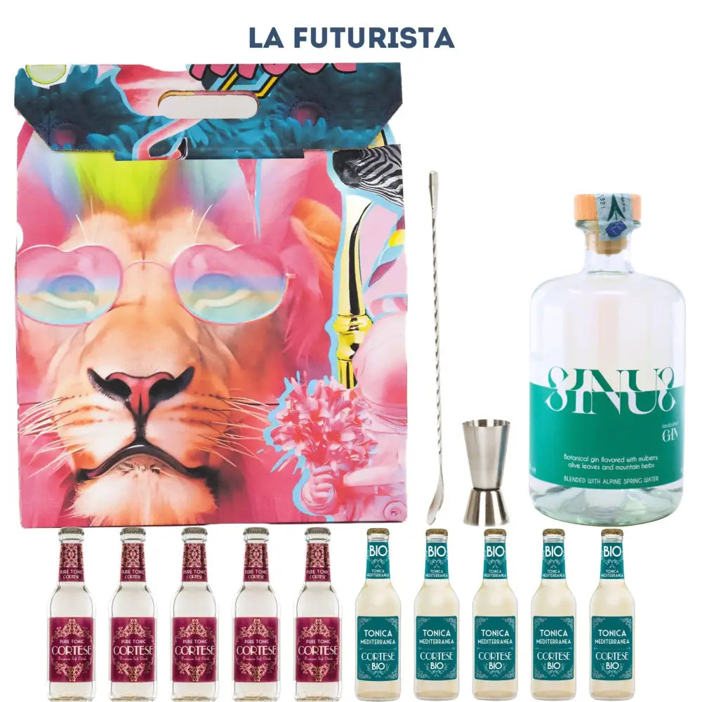 Box La Futurista - Sinus Gin - Edizione Limitata - Spedizione Gratuita - 700ml / Jigger + Barspoon / 5 Pure Tonic + 5