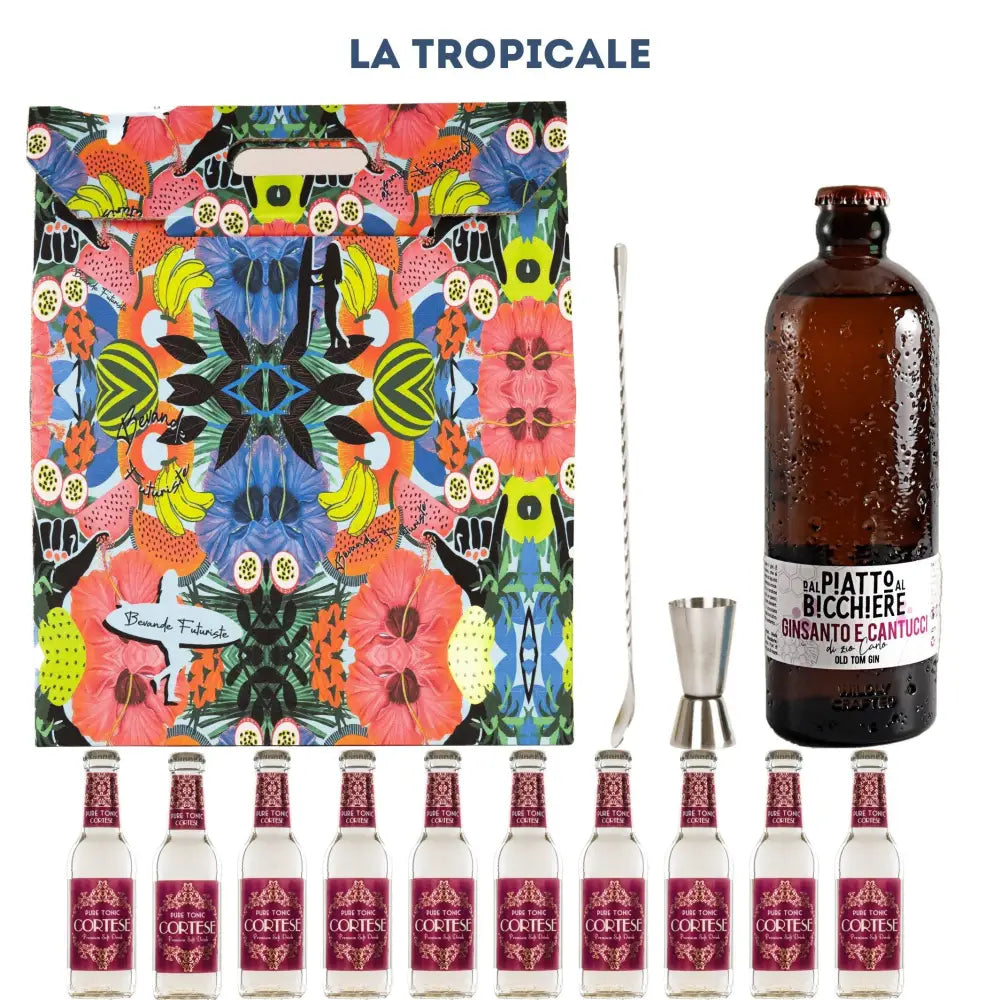 Box - La Tropicale - Dal Piatto Al Bicchiere - Ginsanto e Cantucci di Zio Carlo - Limited Edition - Spedizione Gratuita