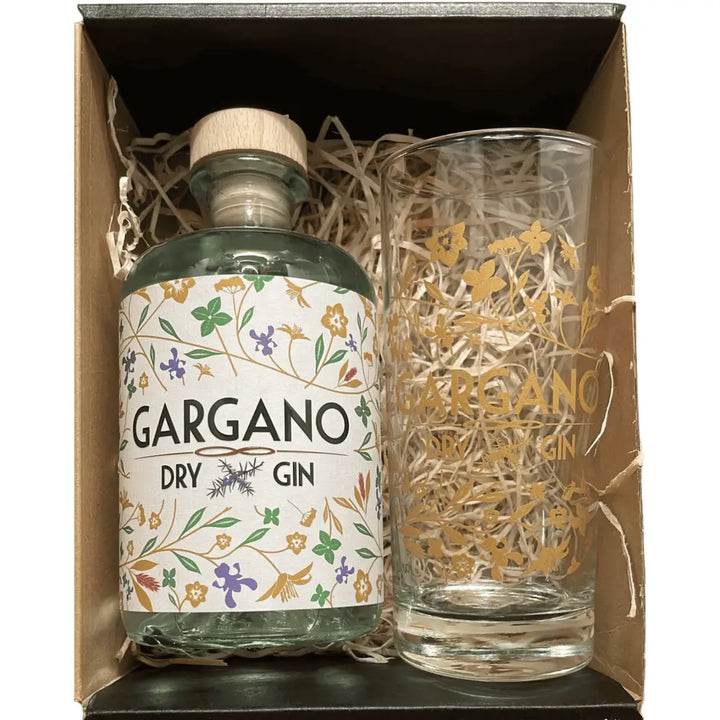 Gargano - Dry Gin Essentials – Box con bottiglia Dry Gin + bicchiere - 500ml - London Dry Gin